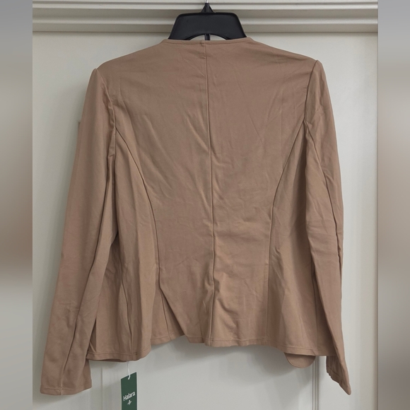 Round Neck Long Sleeve Decorative Button Slim Work Blazer - Picture 2 of 11